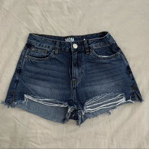 Dark Wash High Rise Jean Shorts